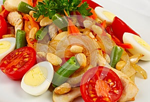 Salad with vegetables and chiken photo