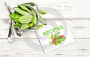 Salad vegetables recipe book tablet pc Internet cook book