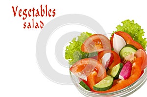 Salad from vegetables on a white background