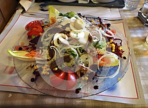 Salade Nicoise at a small alpine restaurant