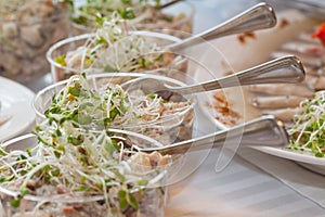 Salads closeup photo