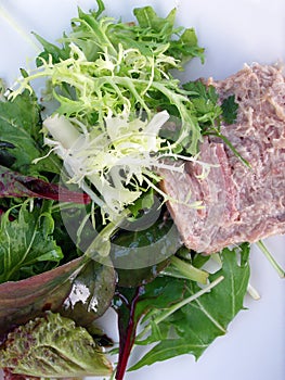 Salads with meat pate photo