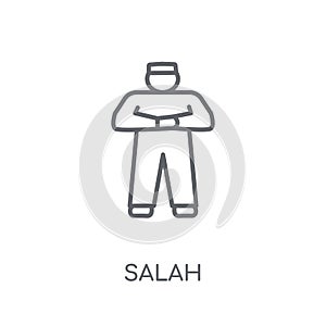 Salah linear icon. Modern outline Salah logo concept on white ba photo