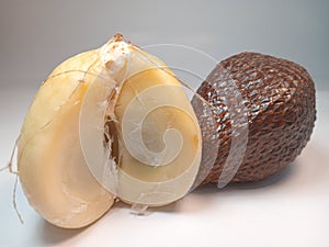 salak pondo skin open and closed on a white background photo