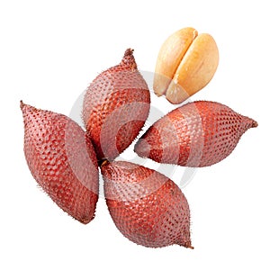 Salak snake fruit isolated over white background