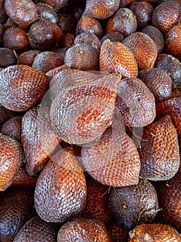 Salak or Snakefruit sold in fruit shops