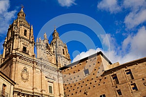 Salamanca Clerecia church and Casa Conchas