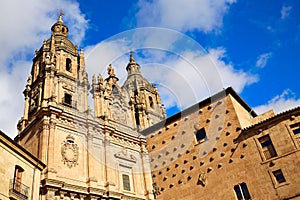 Salamanca Clerecia church and Casa Conchas