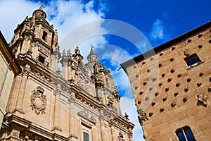 Salamanca Clerecia church and Casa Conchas