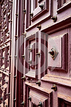 Salamanca Clerecia church door detail Spain photo