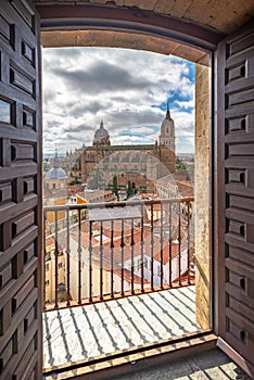 Salamanca pontifical University shot from the cathedral roof photo