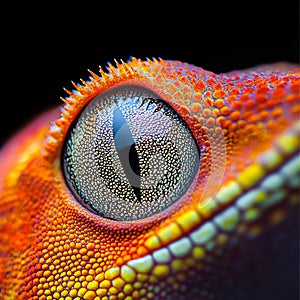 Salamander eye macro, showing the lidless and moisture-adapted structure, ideal for the study of amphibian vision photo