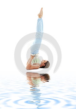 Salamba sarvangasana supported shoulderstand on wh photo