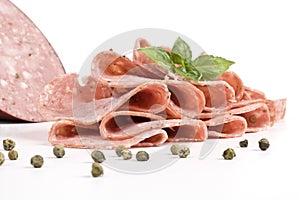 Salame with herbs and spices