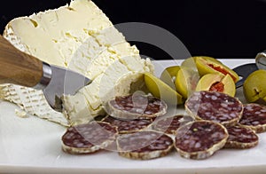 Salami, Cheese and Olives