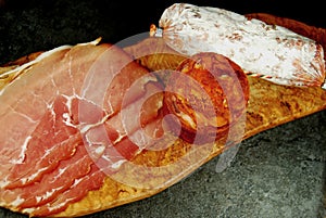 Salami, chorizo and dry cured ham