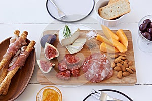 Salami, chorizo, figs and cheese