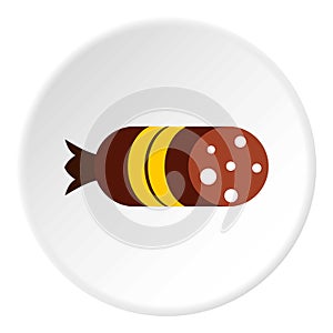 Salami icon, flat style