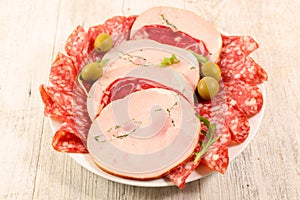 Salami, prosciutto ham and roast pork