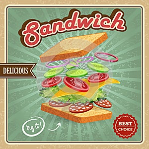 Salami sandwich poster