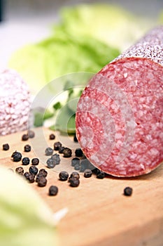 Salami sausage photo