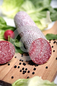 Salami sausage photo