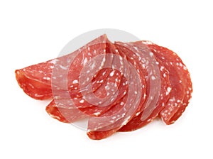 Salami sausage slices