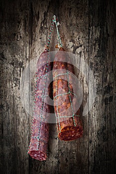 Salami sausages