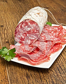 Salami sliced