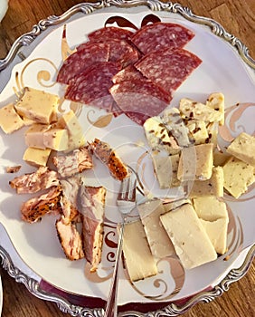 Salami, smoked Salmon, and Cheese Plate