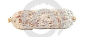 Salami in white background