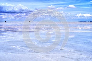 Salar de Uyuni reflection of blue sky