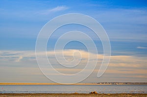 Salar lagoon and sky in La Pampa Province