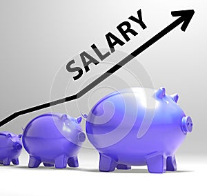 Salary Arrow Shows Pay Rise For Workers