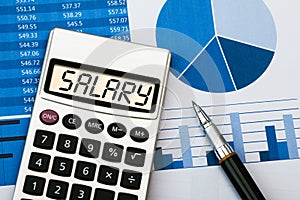 Salary displayed on calculator