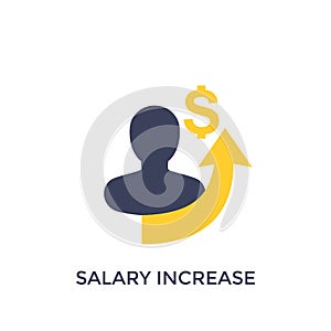 Salary increase icon on white