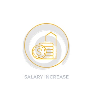 Salary increase, raise vector icon, linear