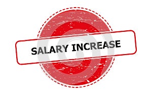 Salary increase stamp on white