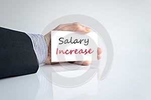 Salary increase text concept