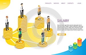 Salary wage landing page website vector template photo