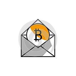salary, mail, bitcoin, message icon. Element of color finance. Premium quality graphic design icon. Signs and symbols collection photo