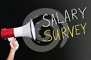 Salary Survey Concept On Blackboard photo