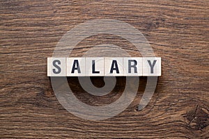 Salary - word concept on building blocks, text