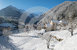 Salau village des pyrÃ©nÃ©es sous la neige