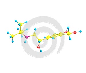 Salbutamol molecule isolated on white photo