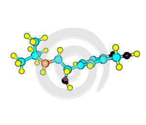 Salbutamol molecule isolated on white photo