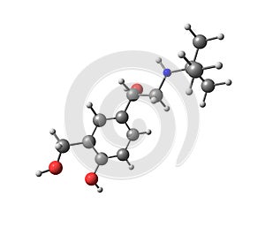 Salbutamol molecule on white