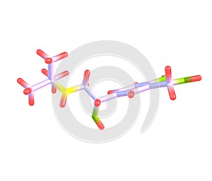 Salbutamol molecule on white photo