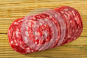 Salchichon sausage slices