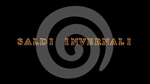 Saldi invernali fire text effect black background